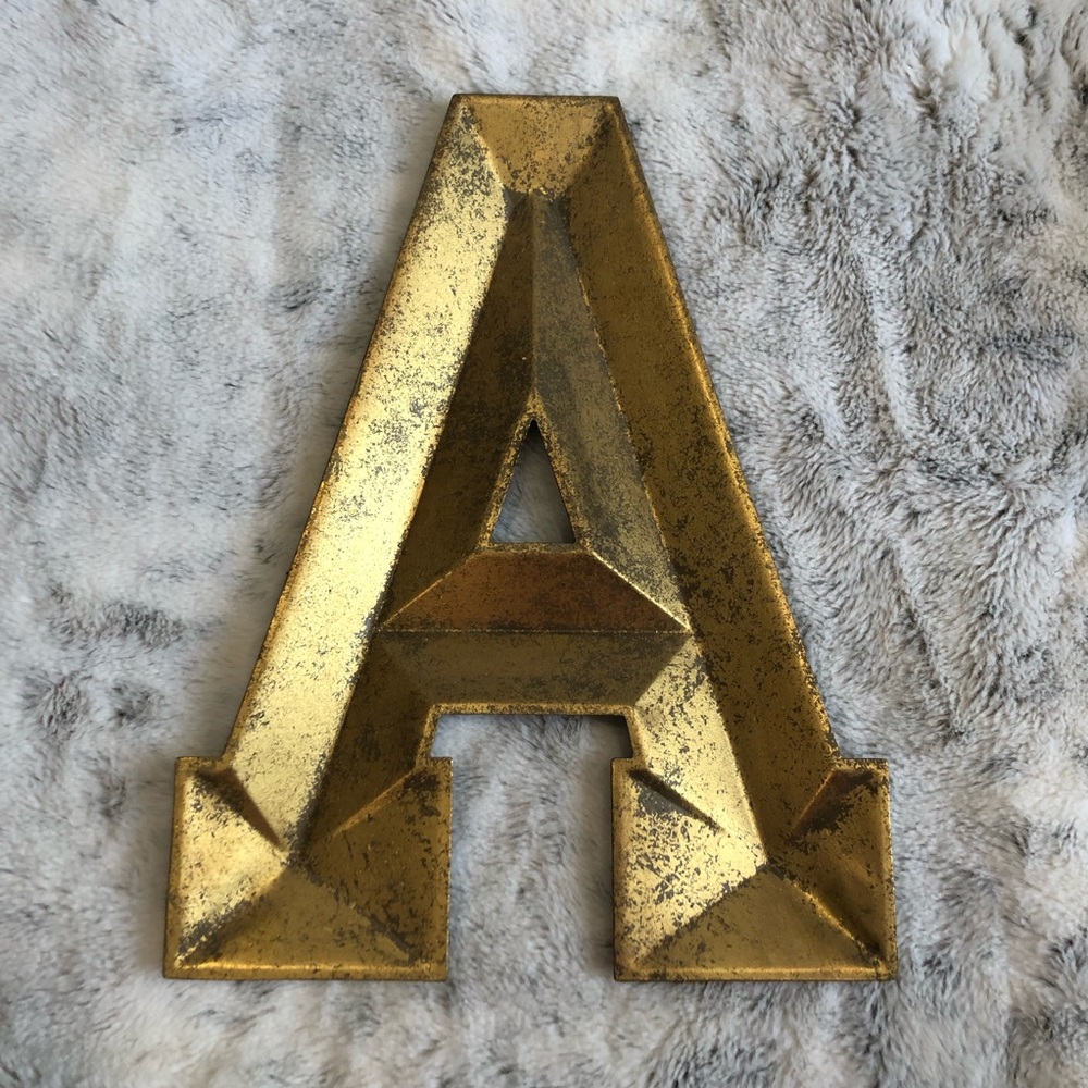 Gold metal letter ‘A’